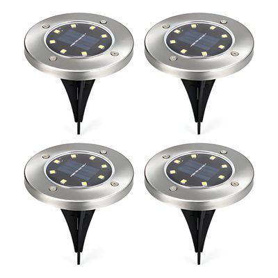 Conjunto 4 Spots de Jardim Iluminação Solar