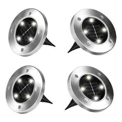 Conjunto 4 Spots de Jardim Iluminação Solar