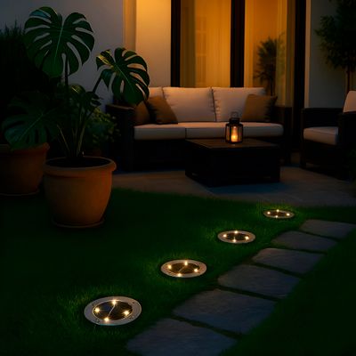 Conjunto 4 Spots de Jardim Iluminação Solar