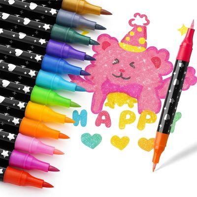 Canetas para Colorir com Glitter 48 Cores