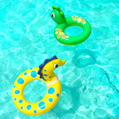 Boia Inflável Infantil Redonda Cavalo Marinho Colorida
