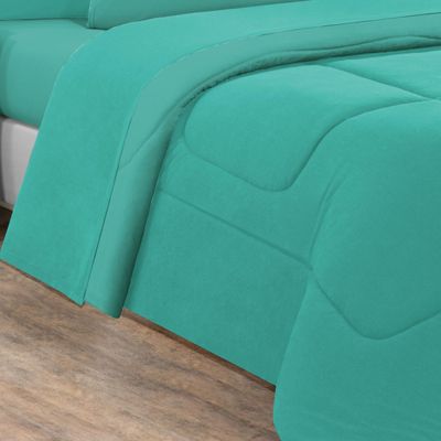 Edredom Malha 100% Algodão Gran Moratta 1 Peça Queen - Verde Jade/Verde Jade