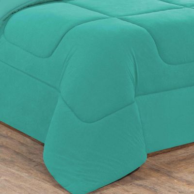 Edredom Malha 100% Algodão Gran Moratta 1 Peça Queen - Verde Jade/Verde Jade