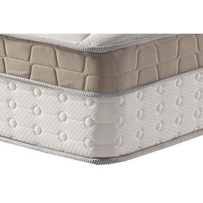 Kit Cama Box com Colchão Solteiro King Best Pillow Top Conjugado Bege