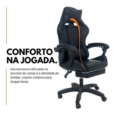 Kit 2 Cadeiras Gamer Stillus Ergonômica Com Apoio Para Os Pés Preto
