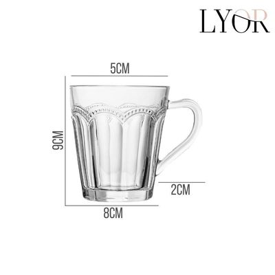 Jogo 2 Xícara De Chá Café Belle Epoque Vidro Resistente Transparente 180ml Lyor