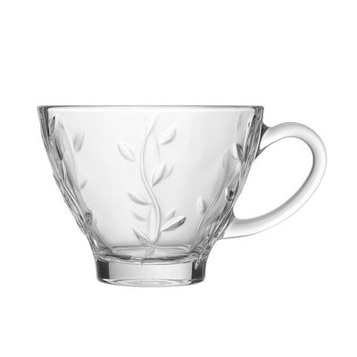Jogo 12 Xícara De Chá De Vidro Flores Clear Lily 220ml Em Casa Tem