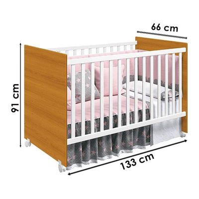Quarto De Bebê Americano 4 Portas Com Berço Nacional Mel Branco Savana - Reller - Henn