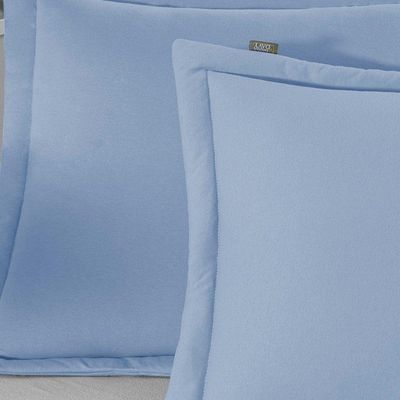 Porta Travesseiro Matelado Nobre 2 Peças Malha 100% Algodão - Azul-bebê