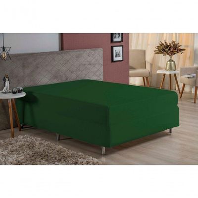 Lençol Com Elástico Solteiro Nobre 1 Peça Luva De Box 55cm De Altura Malha 100% Algodão - Verde-bandeira