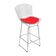 Kit 6 Banquetas Bistrô Bertoia Cromada D70 Com Assento Sintético Vermelho