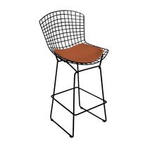 Kit 6 Banquetas Bistrô Bertoia Preta D60 Com Assento Cobre