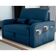 Sofá Cama 2 Lugares Com Baú Hiram Veludo Azul