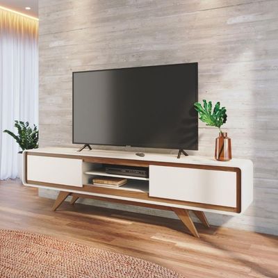 Rack Buffet Aparador Sala Estar Retrô Vintage Off White 2,20 Off White