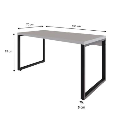 Mesa Diretor 150x70x75cm Yon - Off White-est.preta Off White-est.preta