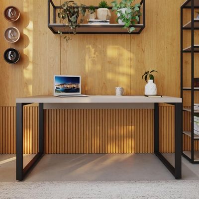 Mesa Diretor 150x70x75cm Yon - Off White-est.preta Off White-est.preta