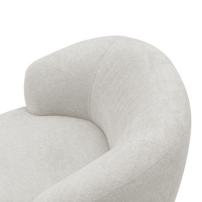 Kit 02 Poltronas Decorativas Orgânicas Living Have Base Giratória Bouclê Off White - Desk Design
