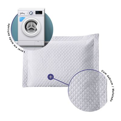 Porta Travesseiro Avulso 70cm x 50cm 1 Peça Prime Ultrassônico 100% Poliéster - Branco