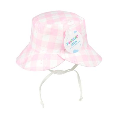 Chapéu Infantil Rosa / Smile Xadrez 1 a 2 anos -Pimpolho