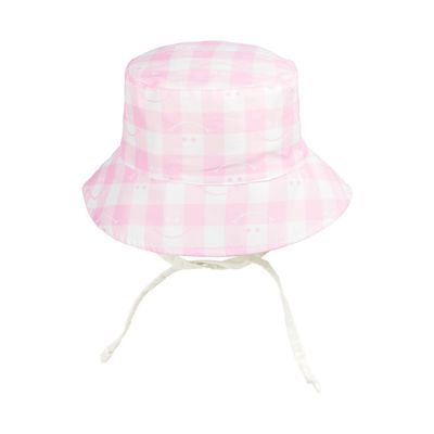Chapéu Infantil Rosa / Smile Xadrez 1 a 2 anos -Pimpolho