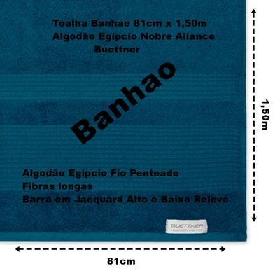 Toalha Banhão Buettner Algodão Egípcio Nobre 81cmx150m Aliance Marinho