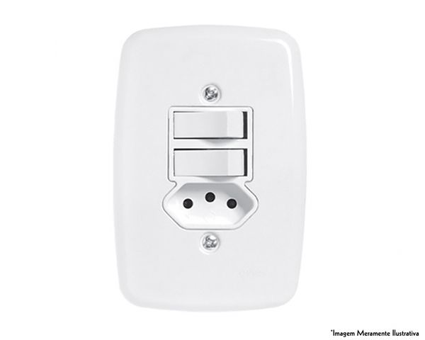 Interruptor Ideale Br 2 Simp+Tom 2P+T C/Pl 10A 250V 3219 c/12pcs