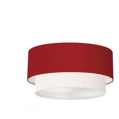 Plafon Duplo Cilíndrico Vivare Md-3062 Cúpula Tecido 45x40cm - Bivolt Bordo-branco 127/220v