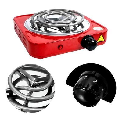 Fogão Fogareiro Elétrico Portátil 220V 1 Boca Compacto, Prático E Para Cozinhar Em Qualquer Lugar - vermelho