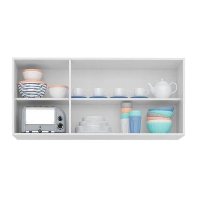Armário Aéreo Honduras 03 Portas 120cm Branco - Lumil Móveis