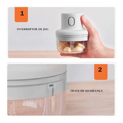 Mini Processador de Alimentos Portátil Branco