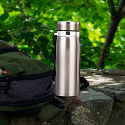 Garrafinha Térmica Aço Inox 800ml  Cor:Prateado