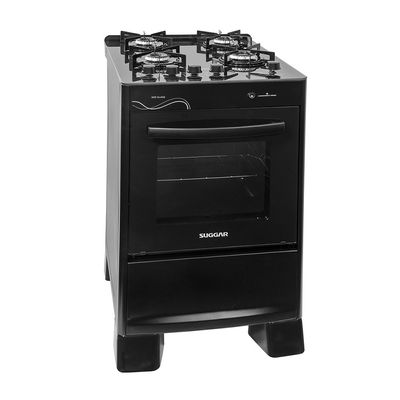 Fogão de Piso Neo Glass 4 Bocas Suggar Preto / Bivolt
