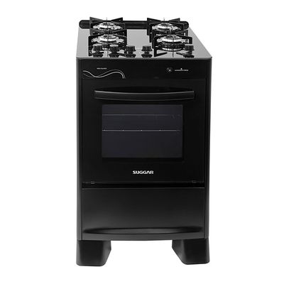 Fogão de Piso Neo Glass 4 Bocas Suggar Preto / Bivolt