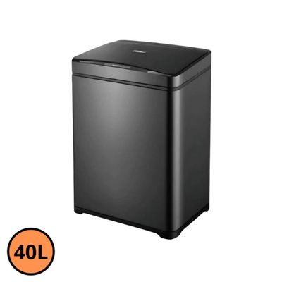 Lixeira Automática Inox Preto Retangular 40 Litros c/ Sensor