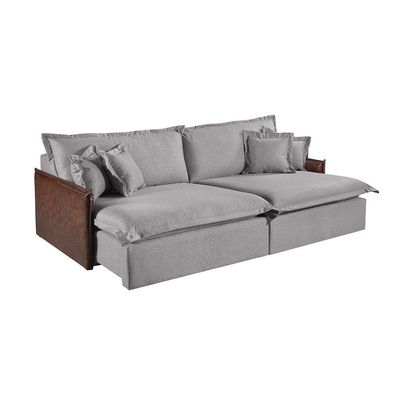 Sofá M-160 Linho 2 Módulos 100cm Braço 7cm Estofados Martins Linho Cinza
