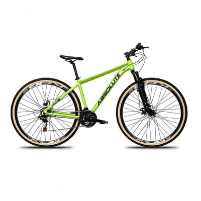 Bicicleta Aro 29 Absolute Nero 5 Alumínio Mtb 27v K7 Freio A Disco Garfo Suspensão Verde Tam: 19
