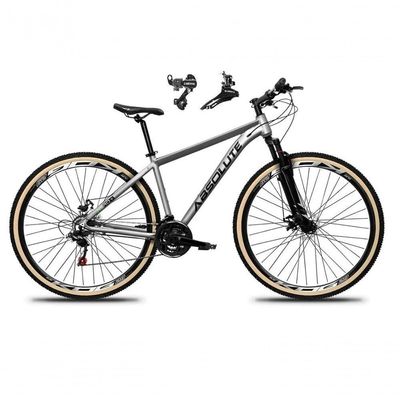Bicicleta Aro 29 Absolute Nero 5 Alumínio 24v Câmbios Shimano Freio A Disco Mountain Bike cinza Tam: 17