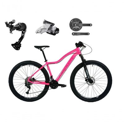 Bicicleta Aro 29 Absolute Hera Câmbios Shimano Alívio E Altus 27v Freio Hidráulico K7 Garfo C-trava rosa Tam: 15