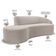 Sofá 4 Lugares Curvo Living Firenze Direito D02 Bouclê Creme 260cm B-54 - Lyam