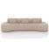 Sofá 5 Lugares Orgânico Para Sala Living 326cm Vasti M03 Veludo Bege - Lyam Decor