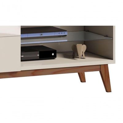 Rack Classic 1g 1.4 Off White Com Freijó - Imcal Móveis