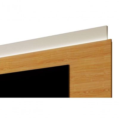 Rack Com Painel Horizon 1.8 Com Led Off White Com Nature - Moveisaqui