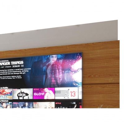Rack Com Painel Wall 1.8 Off White Com Nature - Moveisaqui