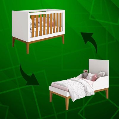 Berco Noah Classic Branco Fosco Com Savana - Moveisaqui