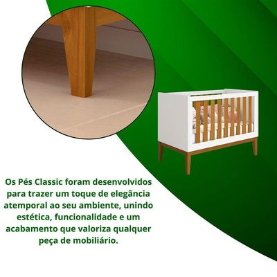 Berco Noah Classic Branco Fosco Com Savana - Moveisaqui