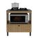 Balcão Cozinha Cooktop 4 Bocas E Forno/micro-ondas Multimóveis Cr20499 Amêndoa/mármore Lunar