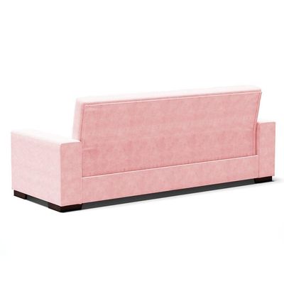 Sofá Cama 02 Lugares Lisboa Pés De Madeira Cor Rosa Bebê