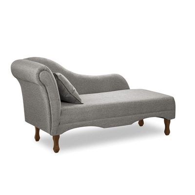 Divã Recamier Pés Retrô Medelin 150cm Linho E03 - D'rossi Cinza