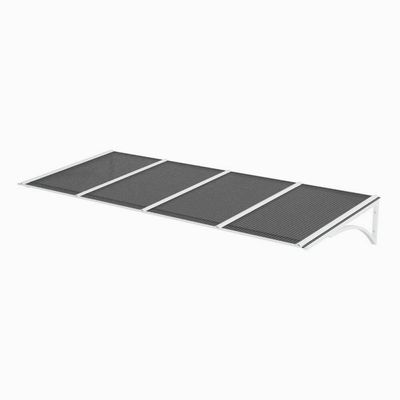 Toldo Fixo Policarbonato Alveolar Fume - 2,50m X 1,50m - Estrutura Branca