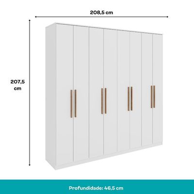 Guarda Roupa Casal Com 8 Portas E 4 Gavetas Austin Carraro Branco